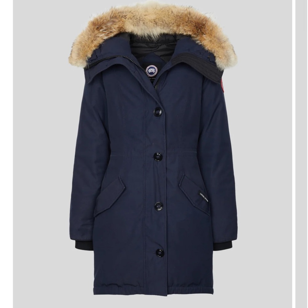 Canada Goose Admiral Blue Rossclair Parka with Fur Trim